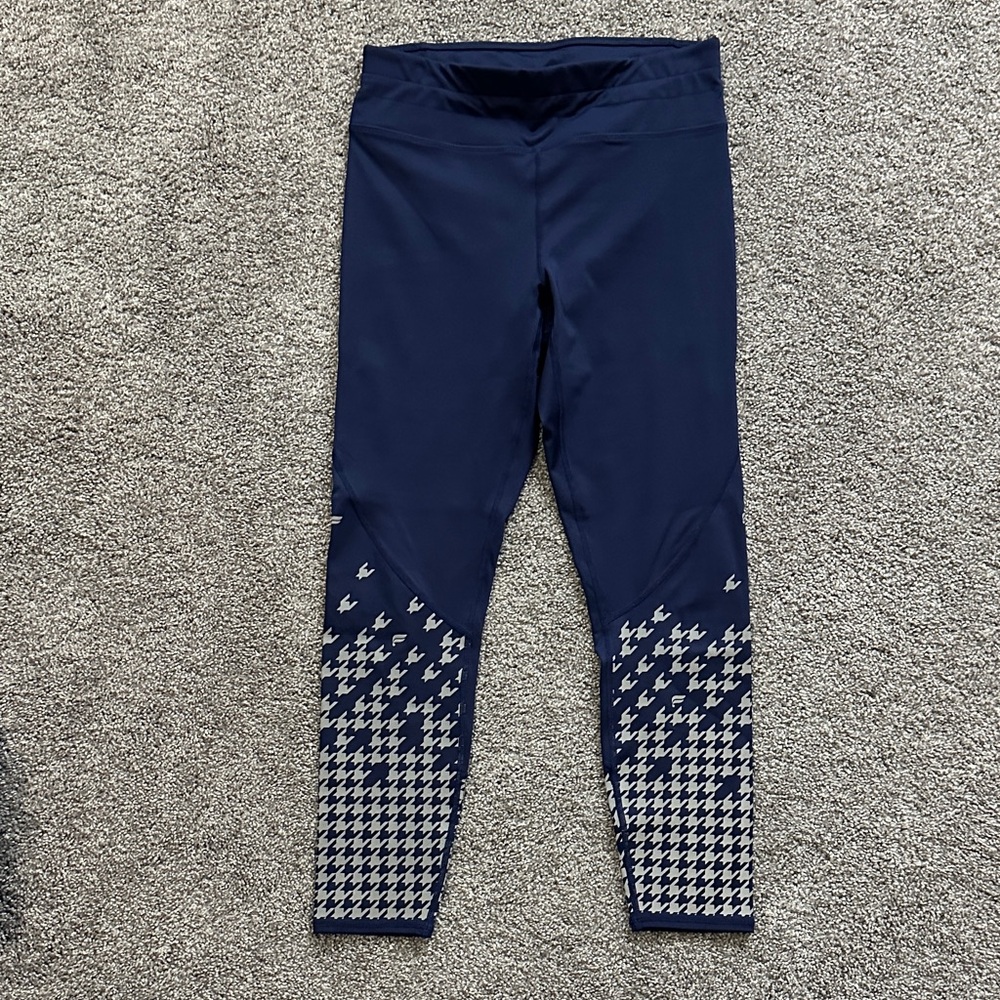 Fabletics Women's Navy Leggings with Houndstooth Pattern